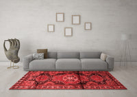 Machine Washable Persian Red Traditional Rug, wshtr3119red