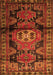 Serging Thickness of Machine Washable Persian Orange Traditional Area Rugs, wshtr3119org