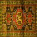 Square Persian Yellow Traditional Rug, tr3119yw