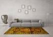 Machine Washable Persian Yellow Traditional Rug in a Living Room, wshtr3119yw