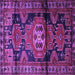 Square Machine Washable Persian Purple Traditional Area Rugs, wshtr3119pur