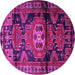 Round Persian Pink Traditional Rug, tr3119pnk