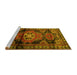 Sideview of Machine Washable Persian Yellow Traditional Rug, wshtr3119yw