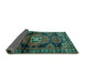 Sideview of Persian Turquoise Traditional Rug, tr3119turq