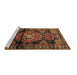 Sideview of Machine Washable Persian Brown Traditional Rug, wshtr3119brn