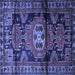 Square Persian Blue Traditional Rug, tr3119blu