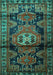 Machine Washable Persian Turquoise Traditional Area Rugs, wshtr3119turq