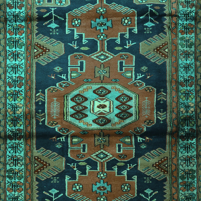 Machine Washable Persian Turquoise Traditional Area Rugs, wshtr3119turq