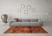 Machine Washable Persian Orange Traditional Area Rugs in a Living Room, wshtr3119org