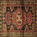 Square Persian Brown Traditional Rug, tr3119brn