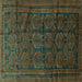 Square Persian Turquoise Traditional Rug, tr311turq