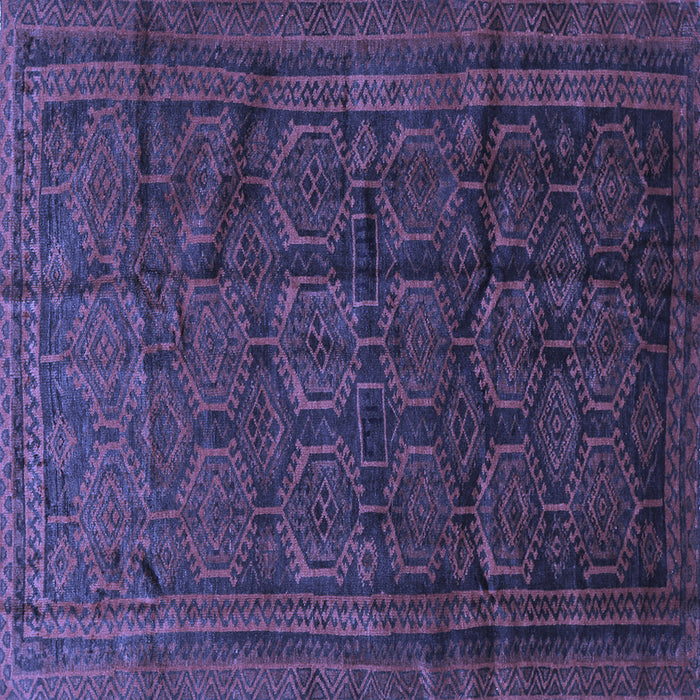 Square Machine Washable Persian Blue Traditional Rug, wshtr311blu