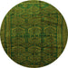 Square Persian Green Traditional Rug, tr311grn