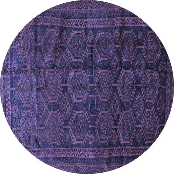 Round Persian Blue Traditional Rug, tr311blu