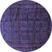 Round Persian Blue Traditional Rug, tr311blu