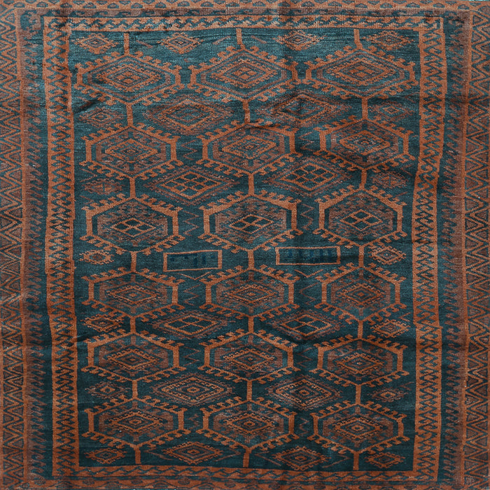 Square Machine Washable Persian Light Blue Traditional Rug, wshtr311lblu
