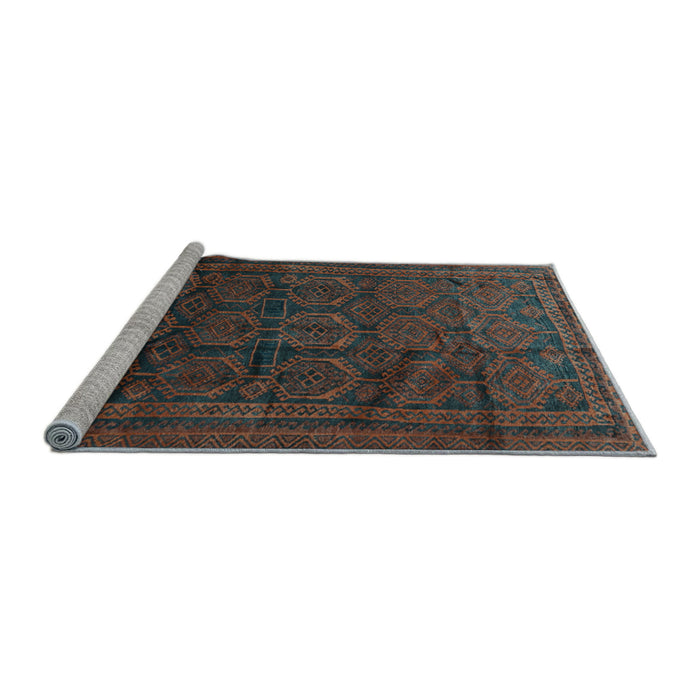 Sideview of Machine Washable Persian Light Blue Traditional Rug, wshtr311lblu