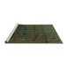 Sideview of Machine Washable Persian Turquoise Traditional Area Rugs, wshtr311turq