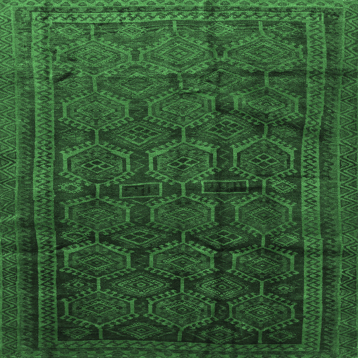 Square Persian Emerald Green Traditional Rug, tr311emgrn