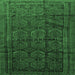 Square Persian Emerald Green Traditional Rug, tr311emgrn