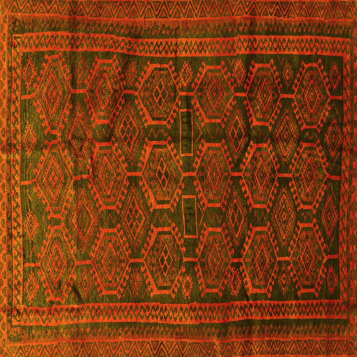 Square Machine Washable Persian Yellow Traditional Rug, wshtr311yw