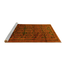 Sideview of Machine Washable Persian Yellow Traditional Rug, wshtr311yw