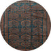 Round Persian Light Blue Traditional Rug, tr311lblu