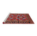 Sideview of Machine Washable Traditional Dark Almond Brown Rug, wshtr312