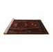 Sideview of Machine Washable Traditional Bakers Brown Rug, wshtr3120