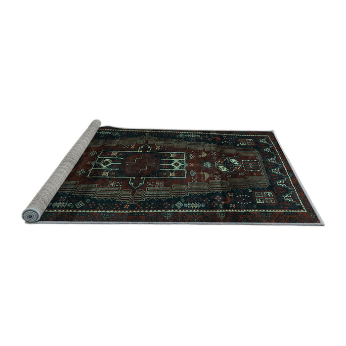 Sideview of Machine Washable Persian Light Blue Traditional Rug, wshtr3120lblu