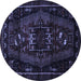 Round Persian Blue Traditional Rug, tr3120blu