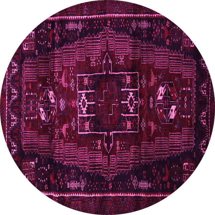 Round Persian Pink Traditional Rug, tr3120pnk