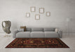 Machine Washable Persian Brown Traditional Rug in a Living Room,, wshtr3120brn