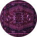 Round Persian Purple Traditional Rug, tr3120pur