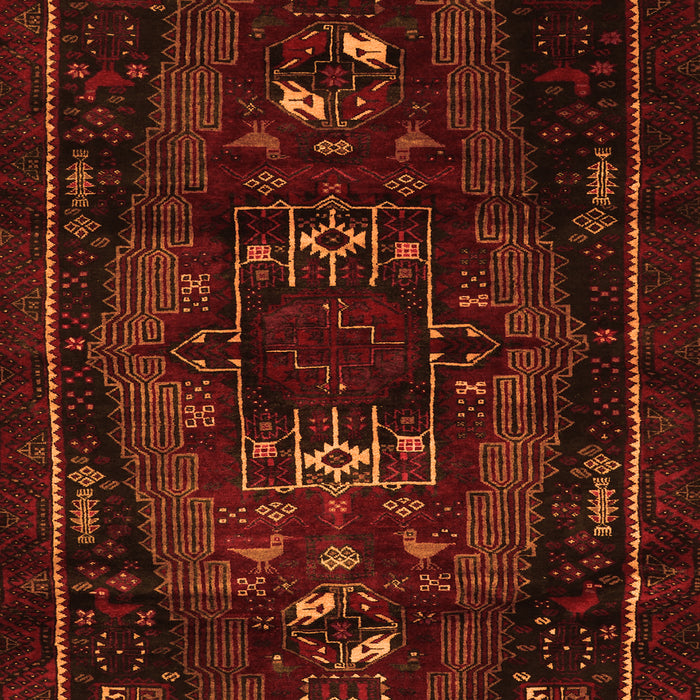 Serging Thickness of Machine Washable Persian Orange Traditional Area Rugs, wshtr3120org