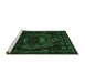 Sideview of Machine Washable Persian Emerald Green Traditional Area Rugs, wshtr3120emgrn