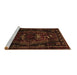 Sideview of Machine Washable Persian Brown Traditional Rug, wshtr3120brn