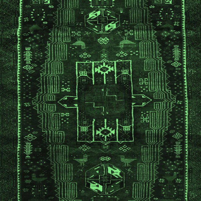 Machine Washable Persian Emerald Green Traditional Area Rugs, wshtr3120emgrn