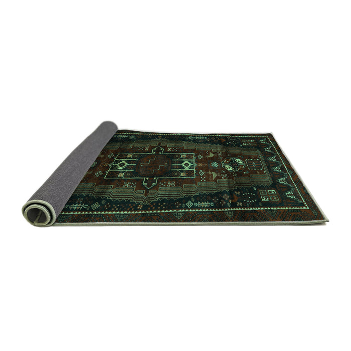 Sideview of Persian Turquoise Traditional Rug, tr3120turq