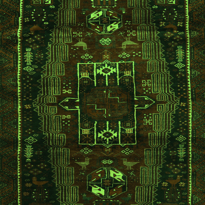 Serging Thickness of Machine Washable Persian Green Traditional Area Rugs, wshtr3120grn