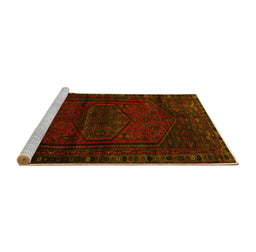 Sideview of Machine Washable Persian Yellow Traditional Rug, wshtr3121yw