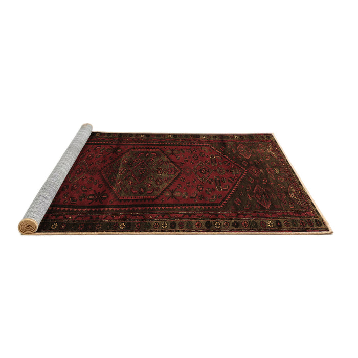 Sideview of Machine Washable Persian Brown Traditional Rug, wshtr3121brn