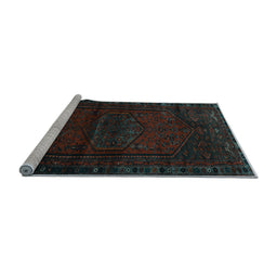 Sideview of Machine Washable Persian Light Blue Traditional Rug, wshtr3121lblu