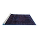 Sideview of Machine Washable Persian Blue Traditional Rug, wshtr3121blu