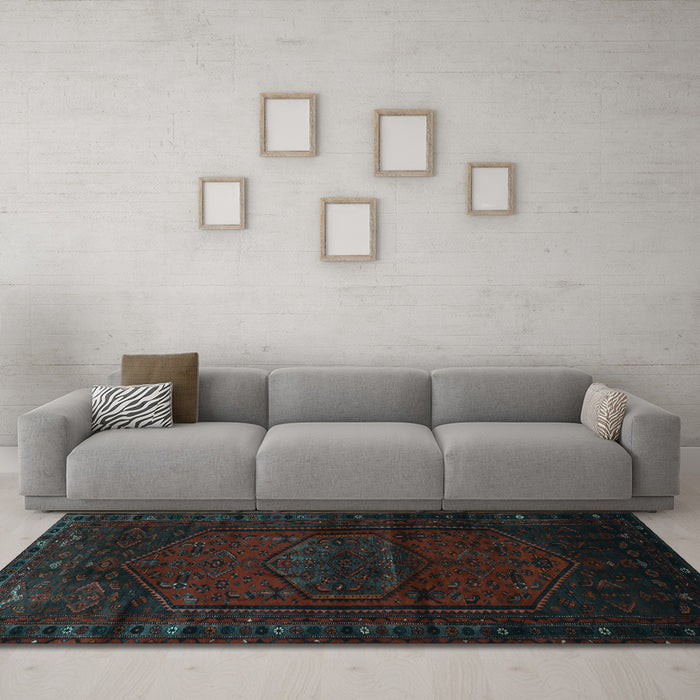 Machine Washable Persian Light Blue Traditional Rug in a Living Room, wshtr3121lblu