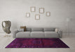 Machine Washable Persian Purple Traditional Area Rugs in a Living Room, wshtr3121pur