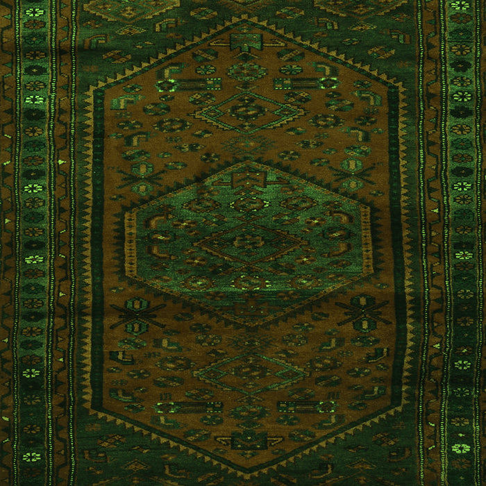 Serging Thickness of Machine Washable Persian Green Traditional Area Rugs, wshtr3121grn