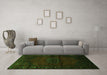 Machine Washable Persian Green Traditional Area Rugs in a Living Room,, wshtr3121grn