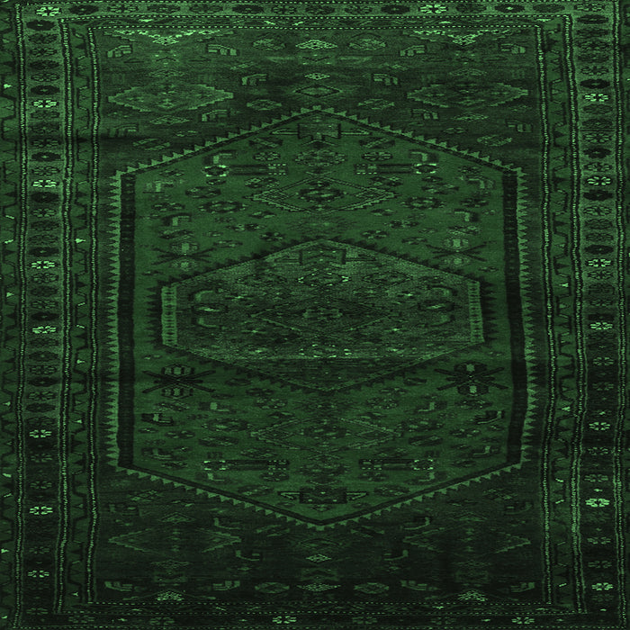 Square Machine Washable Persian Emerald Green Traditional Area Rugs, wshtr3121emgrn