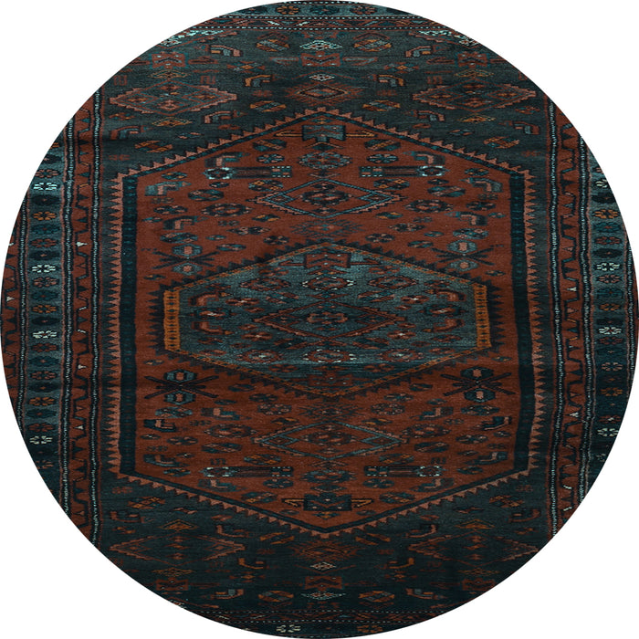 Round Persian Light Blue Traditional Rug, tr3121lblu